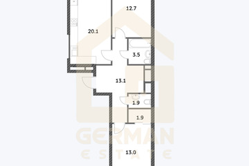 2-к квартира, 66,8 м², 7/23 эт.